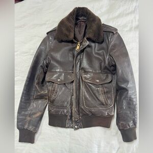 Men's Dark Brown Bomber Jacket Sz 40